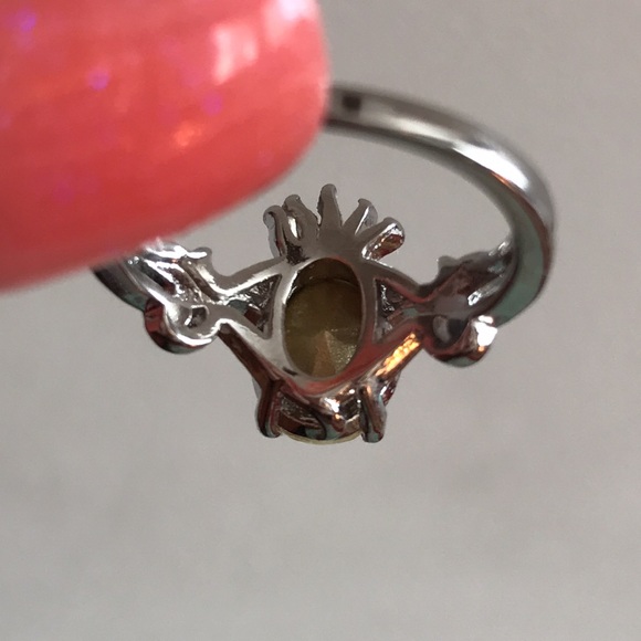 Citrine Jonquil Crystal Ring Sz 6 - Picture 4 of 10